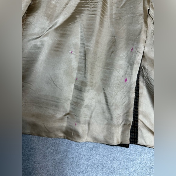 John Weitz Blazer Mens 48R Brown Check Sport Coat Jacket 2 Button Double Vent - Picture 14 of 15